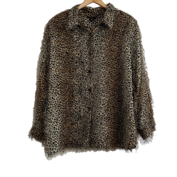 Ashley Stewart Semi Sheer Animal Print Long Sleeve Shirt (24W) - Picture 5 of 16